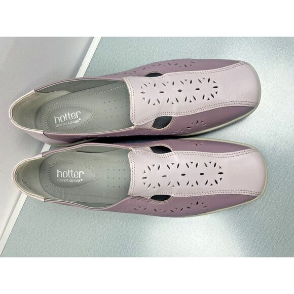 HOTTER Rimini Purple Women's  Leather Loafer Comfort Slip On Shoes, Size 11 - Picture 11 of 16